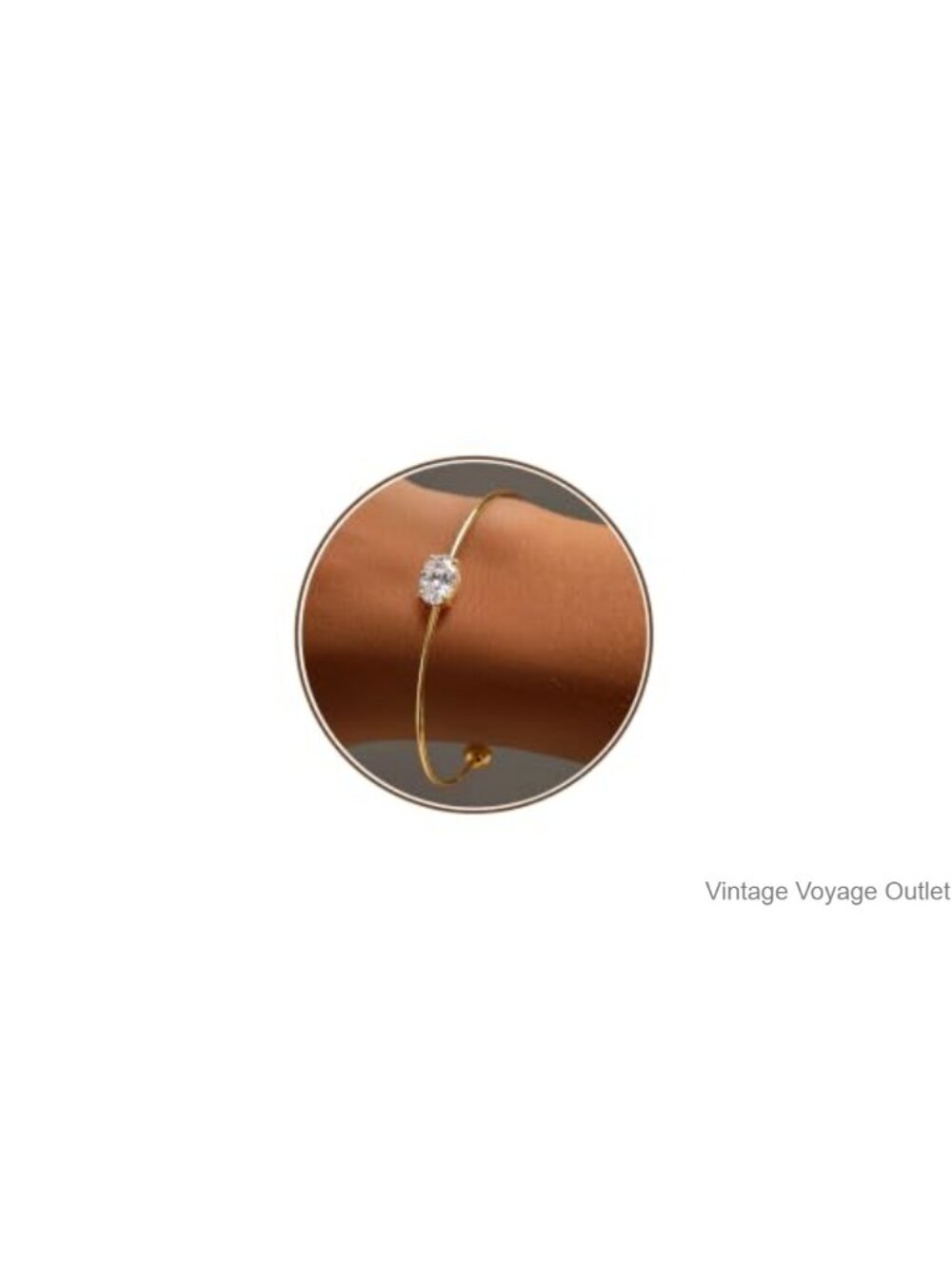 14K Gold-Plated Brass Birthstone Cuff Bracelet Adjustable for Women